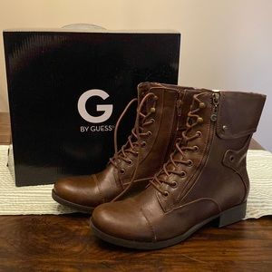 G by Guess Boots- GGBanks Brown Combat Boots